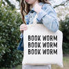 Book Worm on Repeat Tote Bag