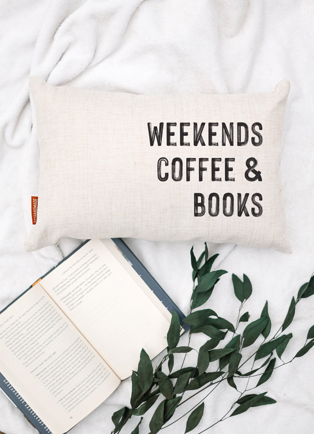 Book Pillow - Weekends, Coffee & Books